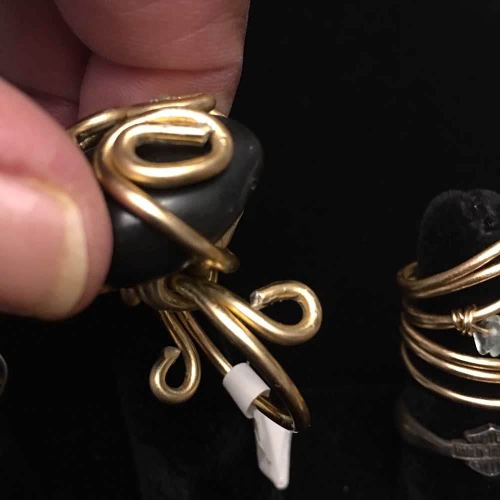 Original Adjustable Black Stone Ring - image 7